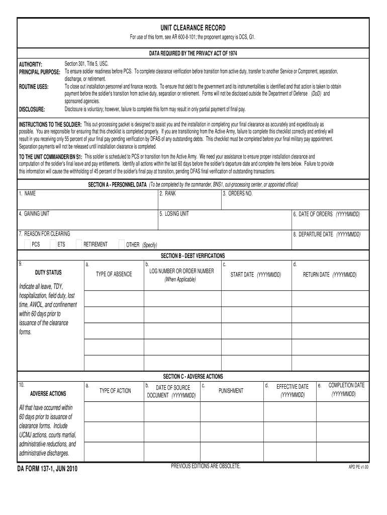 Download da Form 137-1