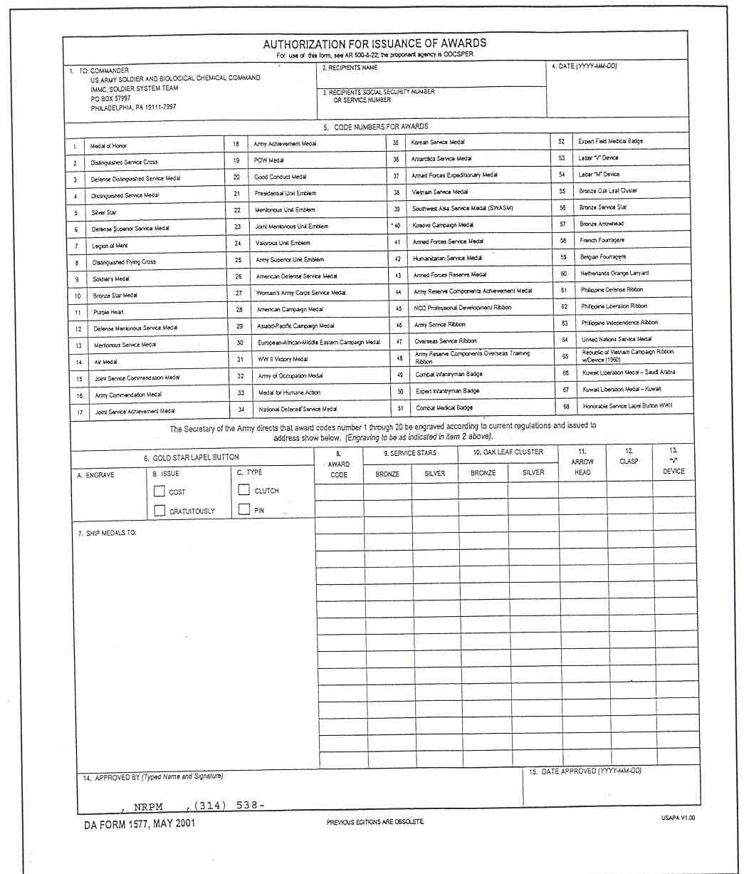 Download da Form 1577