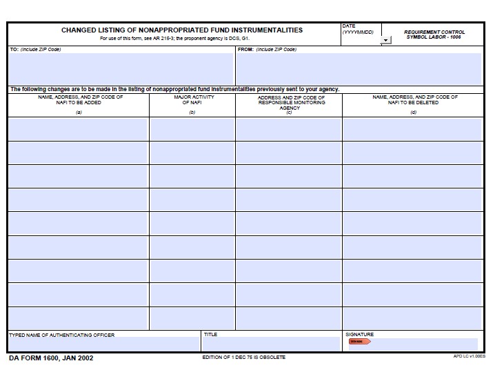 Download da Form 1600