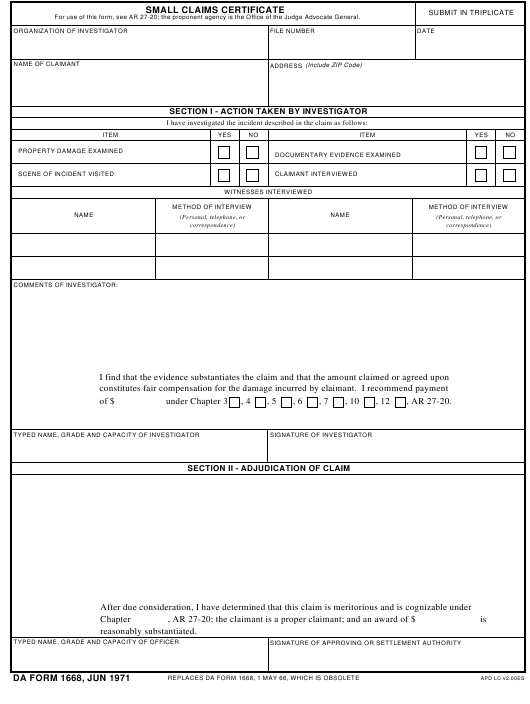 Download da Form 1668