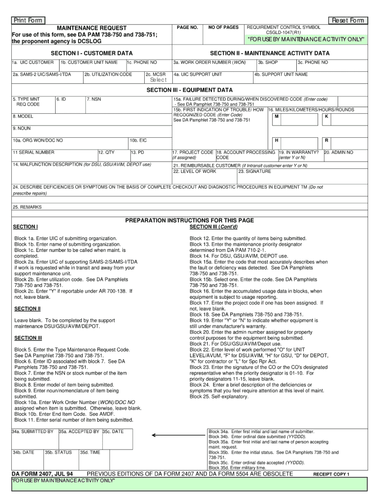 Download da Form 2407