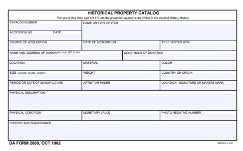 Download da Form 2609