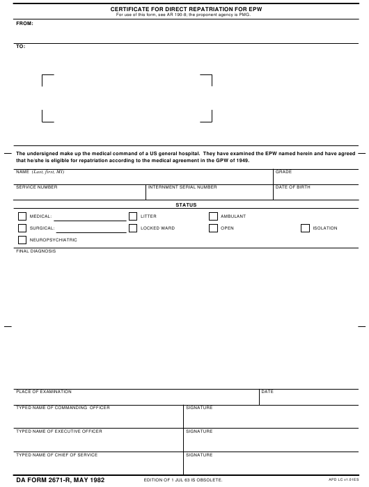 Download da Form 2671-R