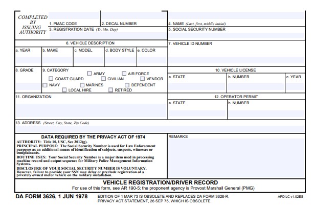 Download da Form 3626