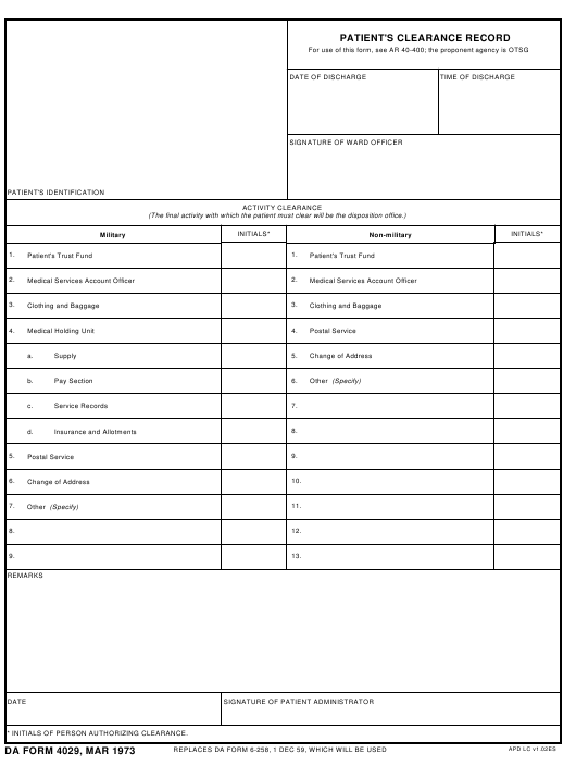 Download da Form 4029