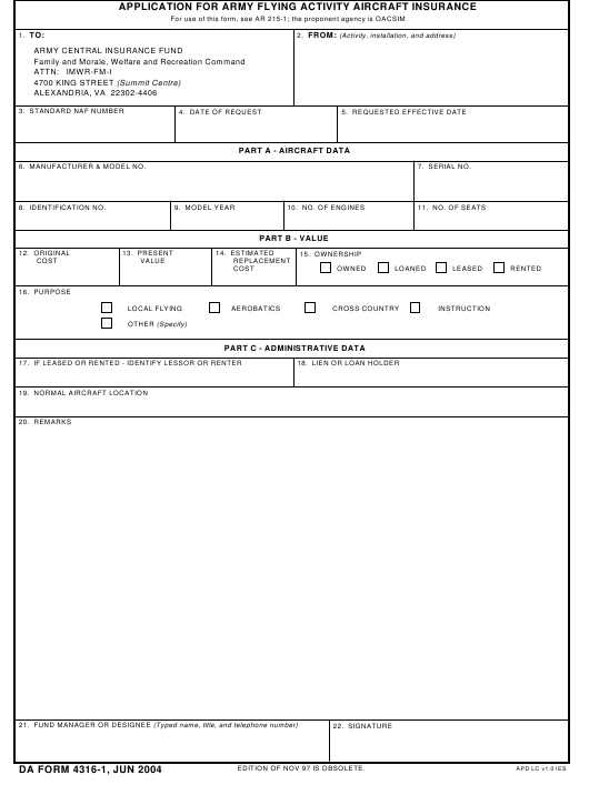 Download da Form 4316-1