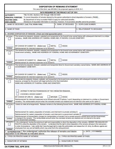 Download da Form 7302