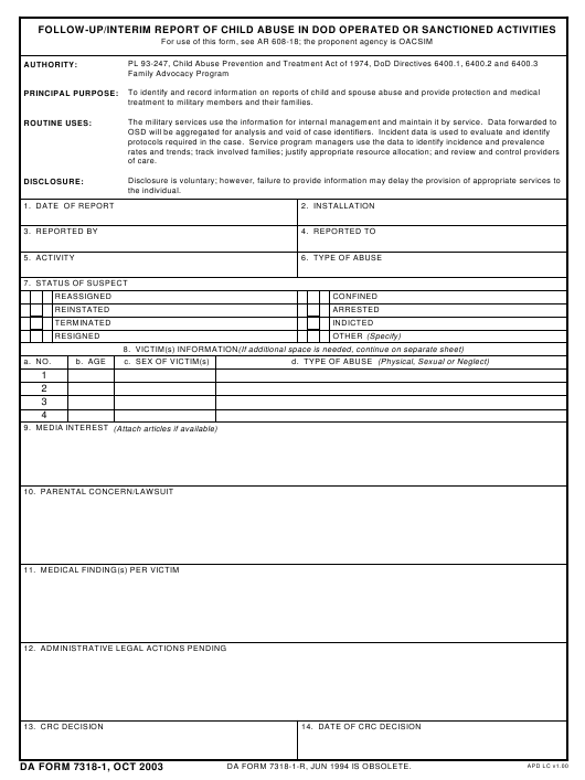 Download da Form 7318-1