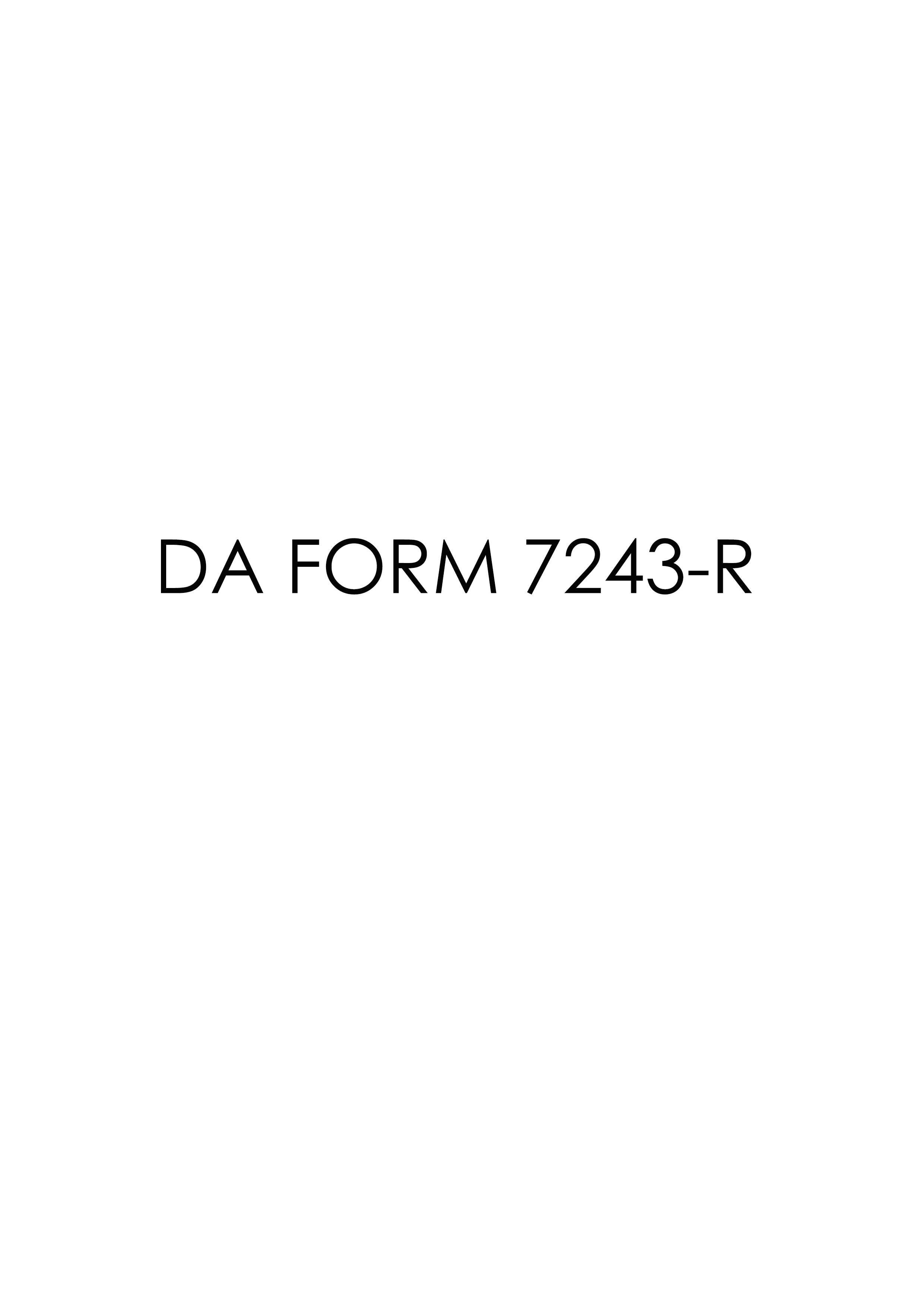 Download da Form 7243-R