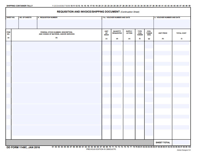 Download dd Form 1149C