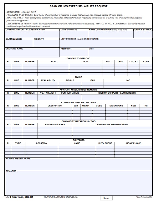 Download dd Form 1249