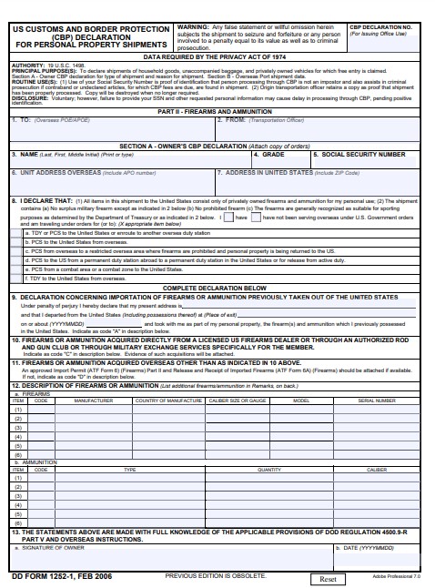 Download dd Form 1252-1