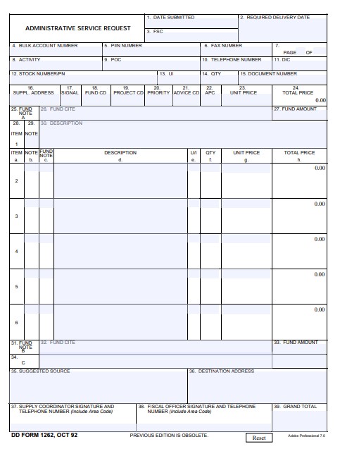 Download dd Form 1262