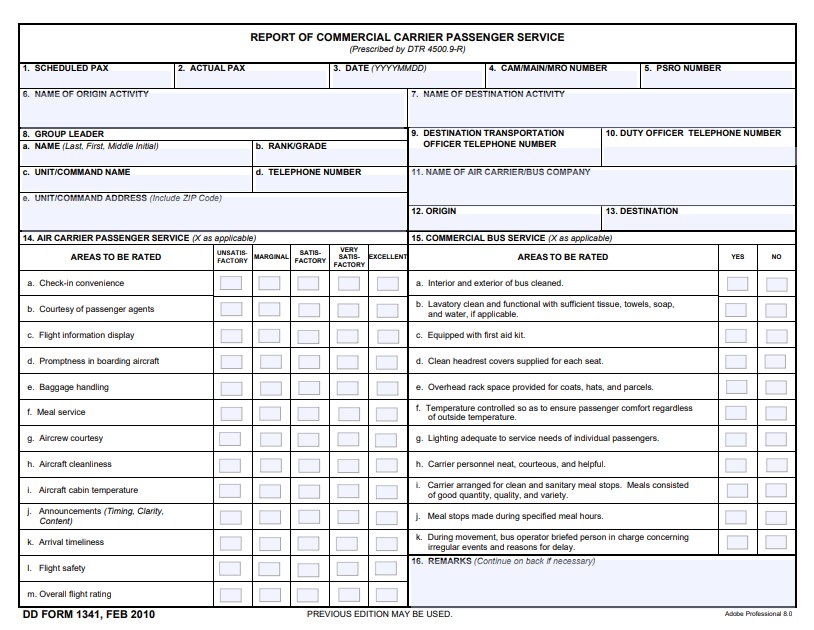 Download dd Form 1341