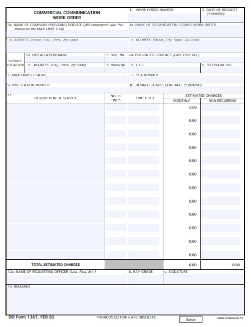 Download dd Form 1367