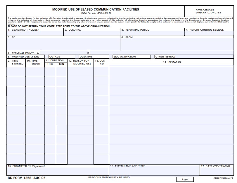 Download dd Form 1368