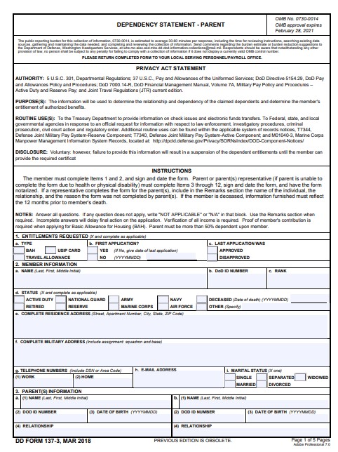 Download dd Form 137-3