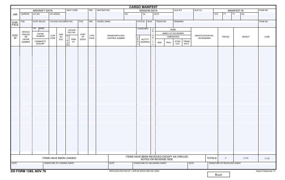 Download dd Form 1385