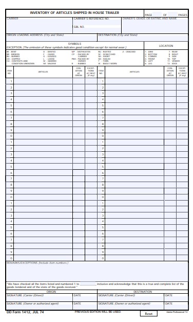 Download dd Form 1412