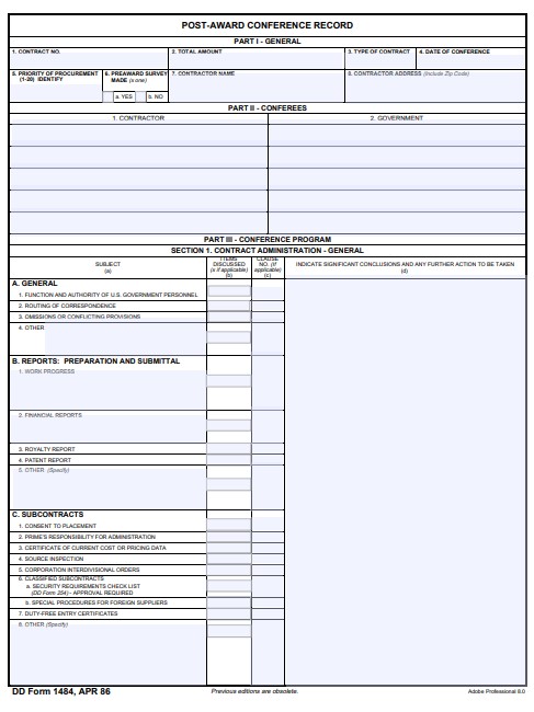 Download dd Form 1484