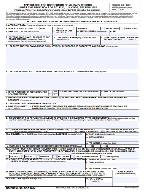 Download dd Form 149