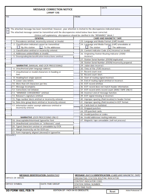 Download dd Form 1503