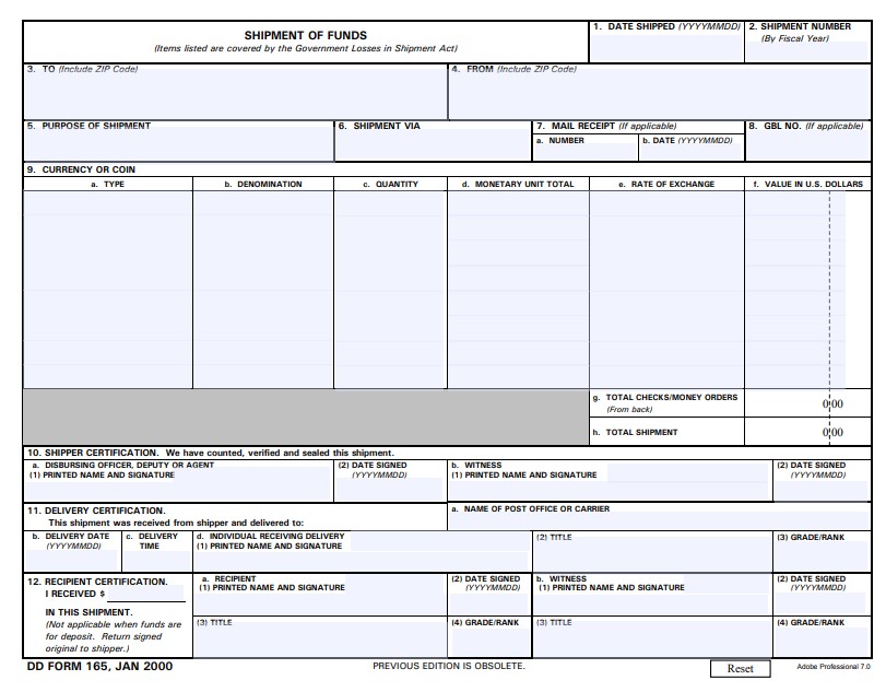 Download dd Form 165