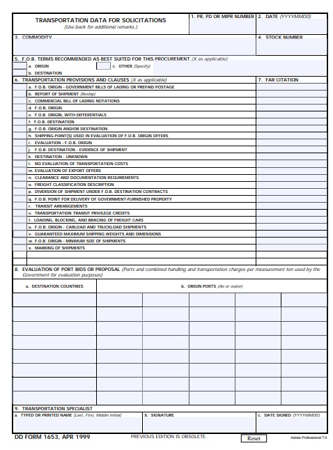 Download dd Form 1653