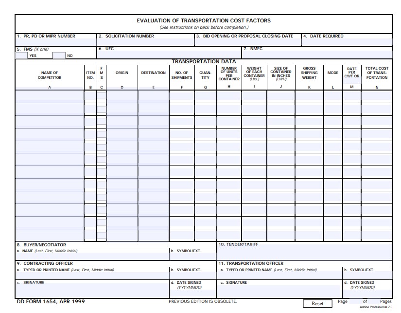 Download dd Form 1654