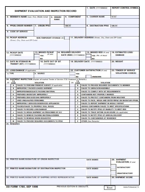 Download dd Form 1780