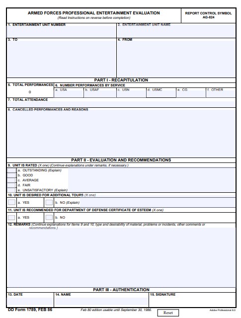 Download dd Form 1789