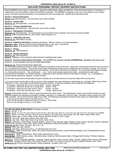 Download dd Form 1833-Test(V2)