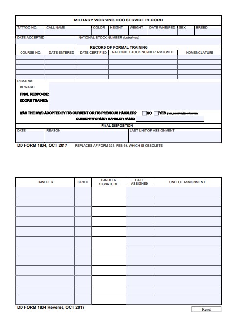 Download dd Form 1834