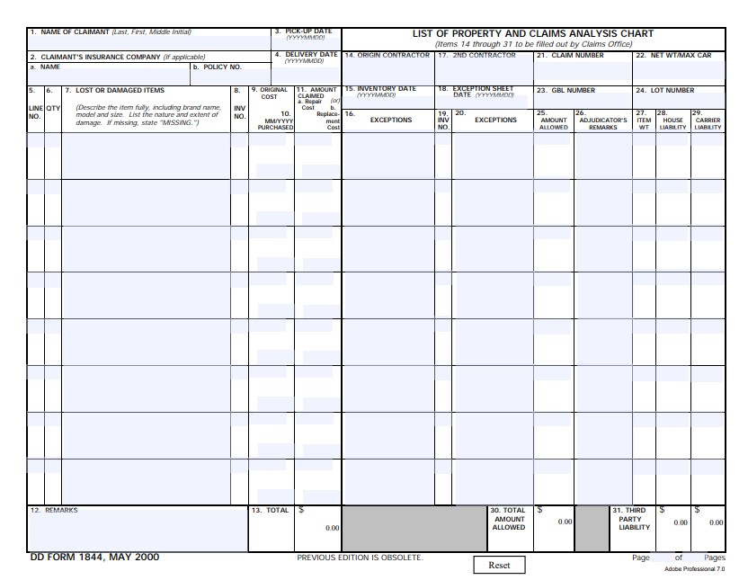 Download dd Form 1844