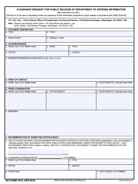 Download dd Form 1910