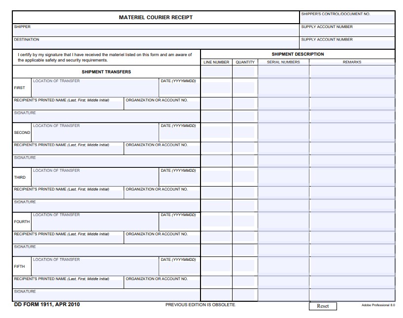 Download dd Form 1911