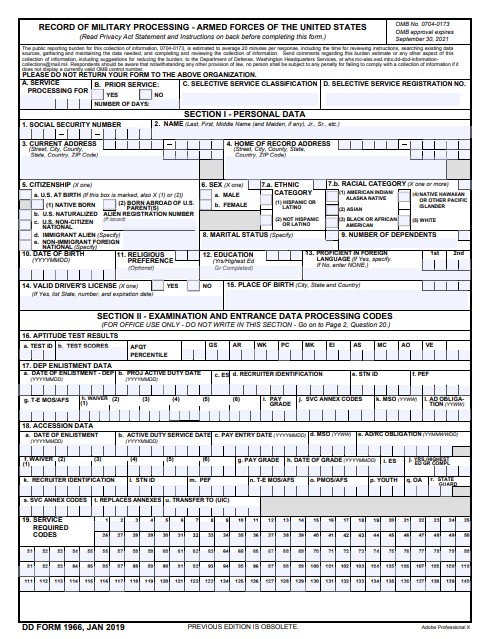 Download dd Form 1966