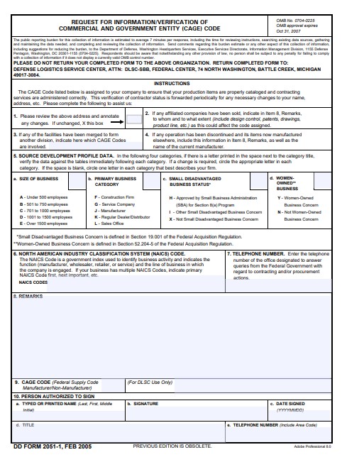 Download dd Form 2051-1