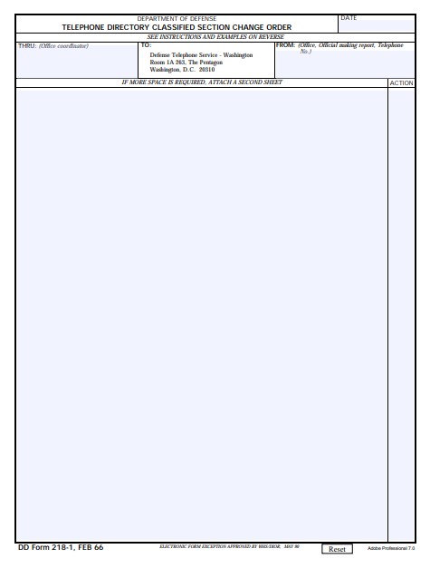 Download dd Form 218-1