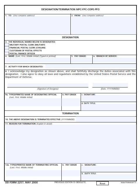 Download dd Form 2257