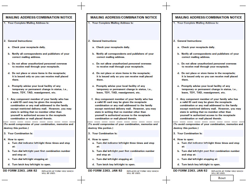 Download dd Form 2263