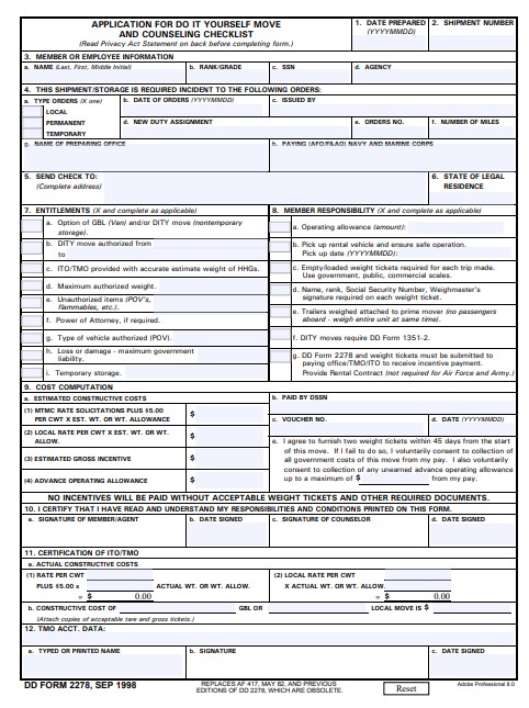 Download dd Form 2278