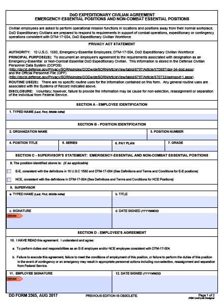 Download dd Form 2365-1