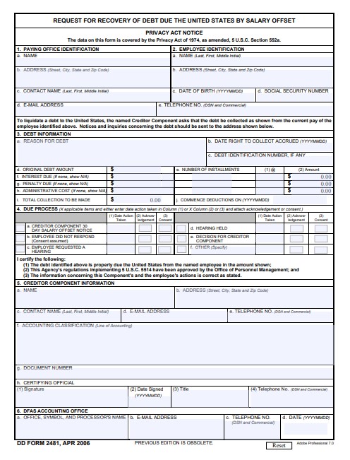 Download dd Form 2481