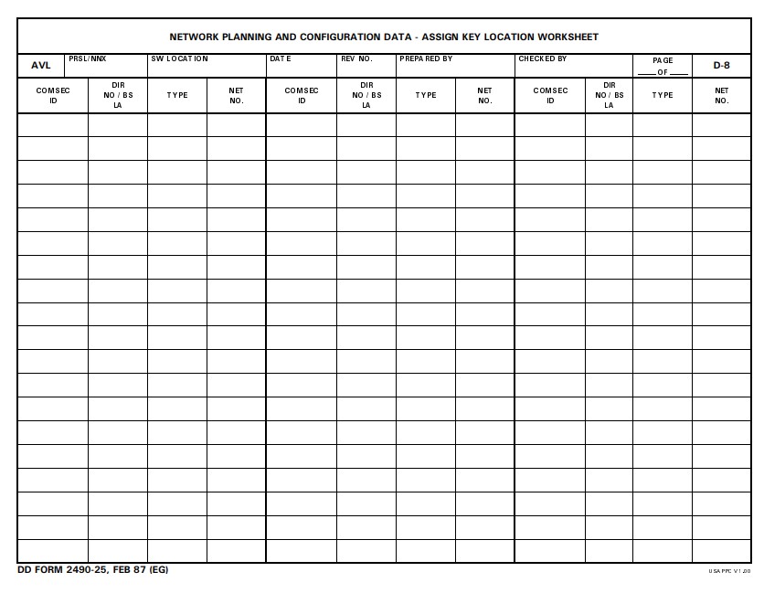 Download dd Form 2490-25