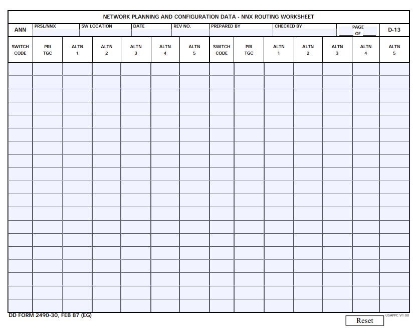 Download dd Form 2490-30