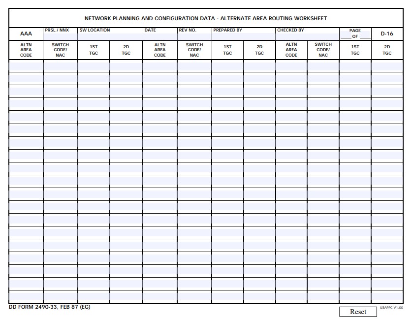 Download dd Form 2490-33