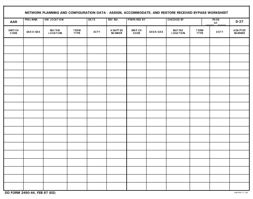 Download dd Form 2490-44