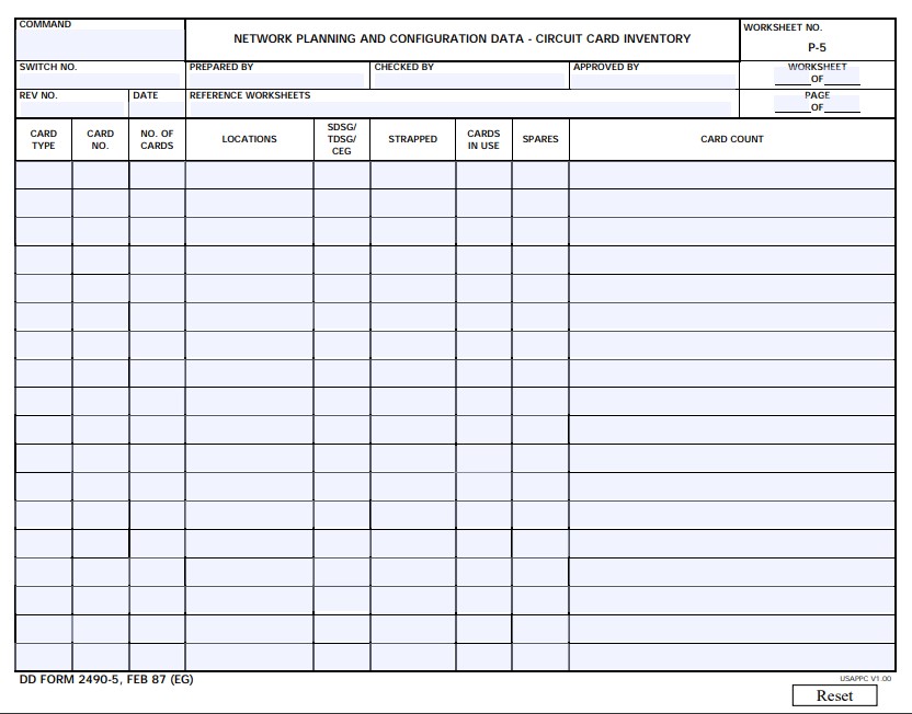 Download dd Form 2490-5