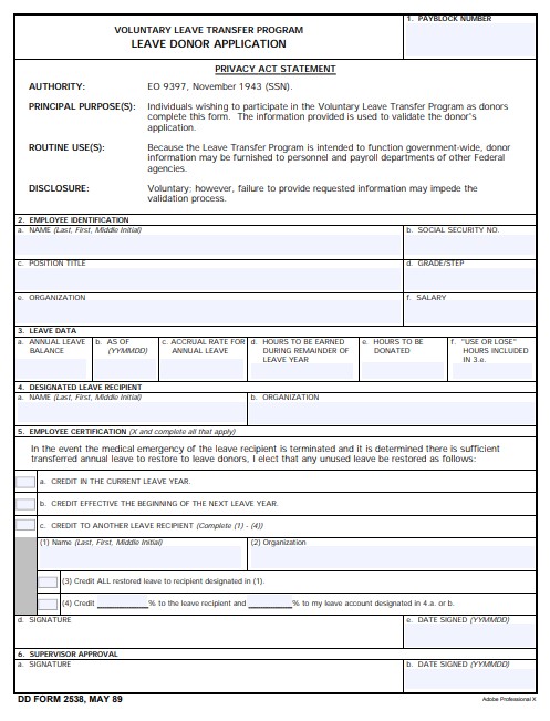 Download dd Form 2538